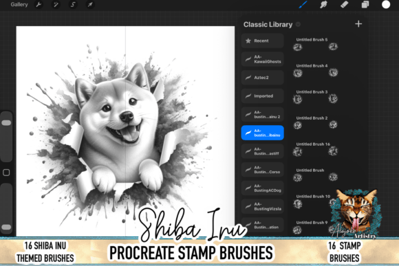 Download Shiba Inu Procreate Brush Stamps - Premium Bundle