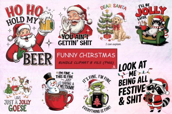 Download Funny Christmas Sarcastic Bundle Png - Premium Resources